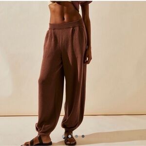 Free people beach knit barrel leg pants